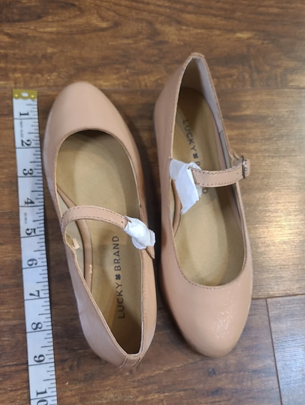Lucky Brand Blush Patent Mary Jane Flats Leather Upper Size 5m/35